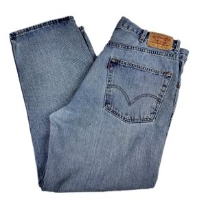Levi's 550 High Rise Straight Leg Classic Cotton Denim Jeans Light Wash W38 L29